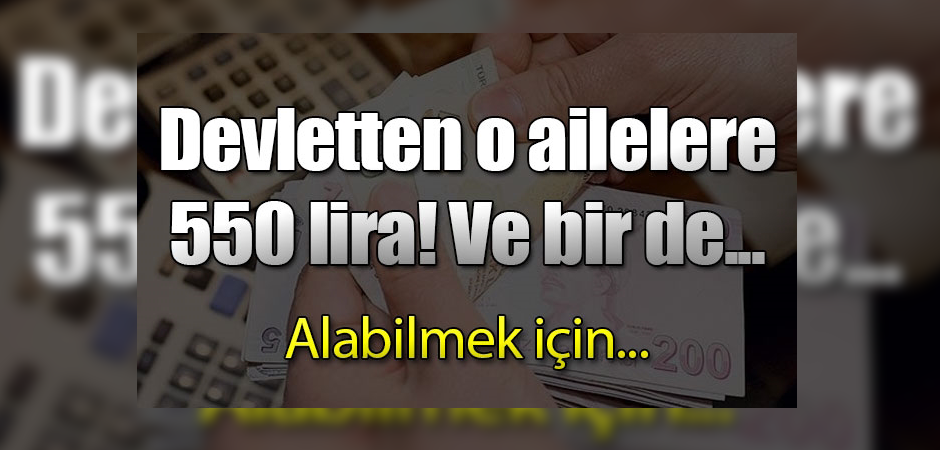 Devletten O Ailelere 550 Lira