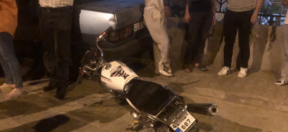 Kontrolden çıkan motosikletin sürücüsü kayarak düştü: 1 yaralı