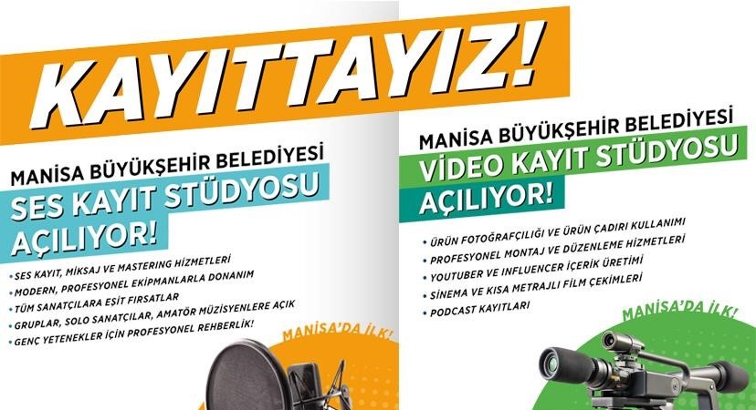 Manisa Büyükşehir’den ücretsiz video ve ses kayıt stüdyosu desteği