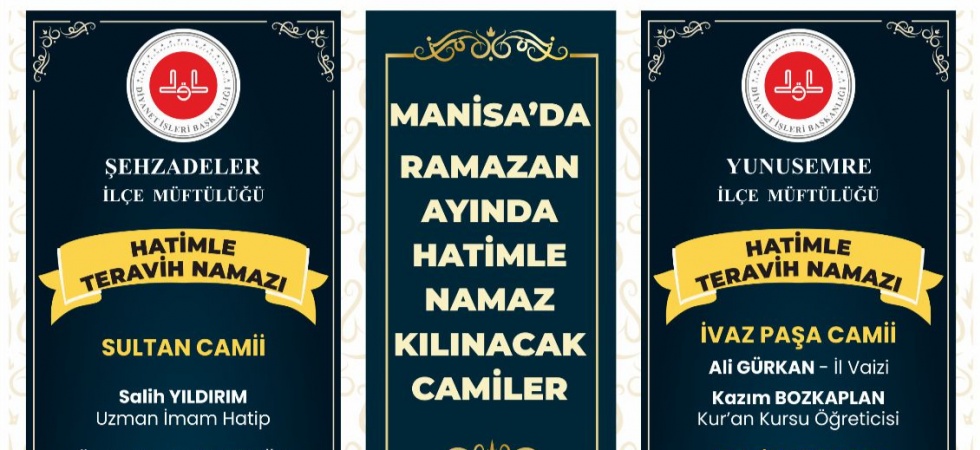 Manisa'da hatimle teravih ve sabah namazı kılınacak camiler belli oldu